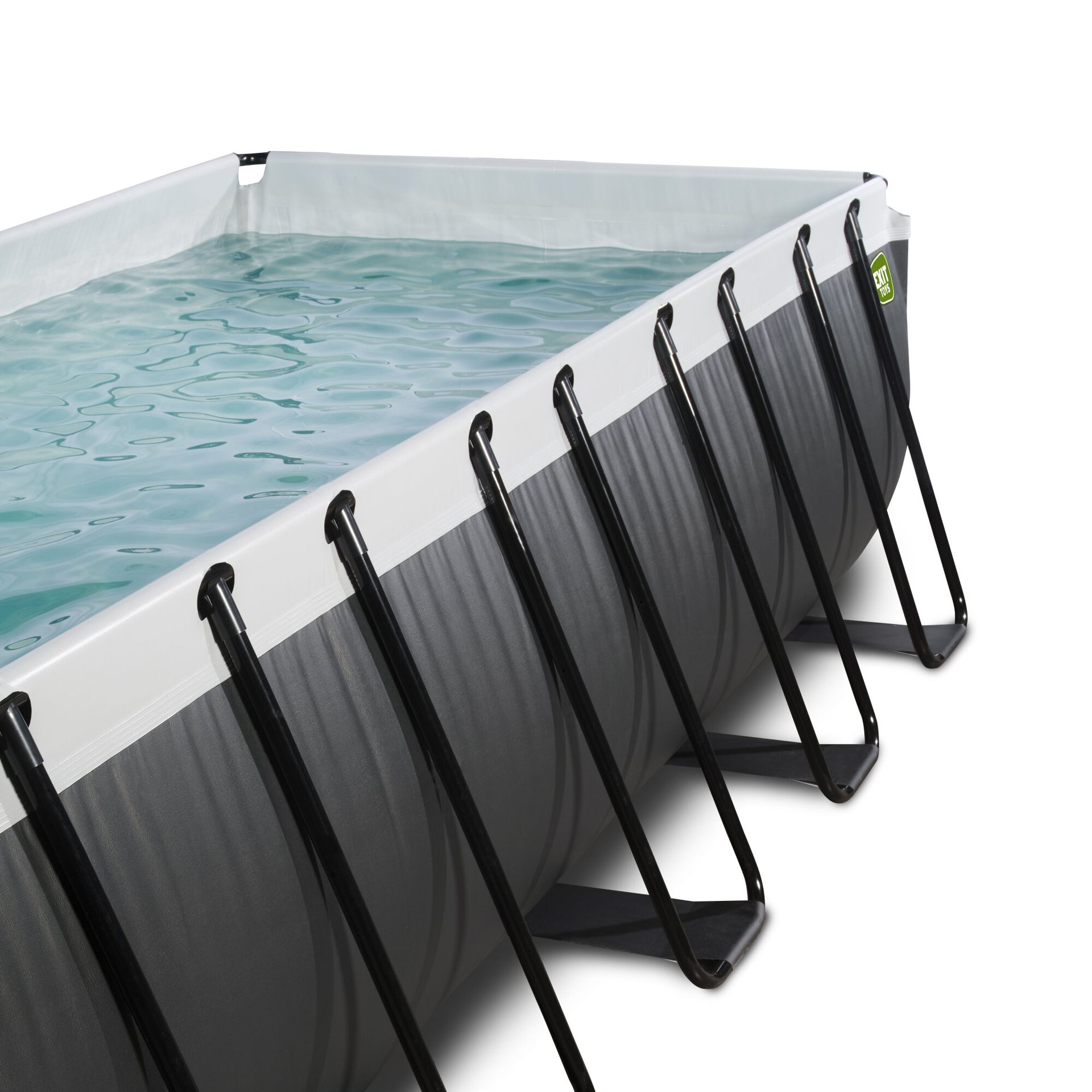 EXIT Black Leather pool 540x250x100cm with sand filter pump and dome - black