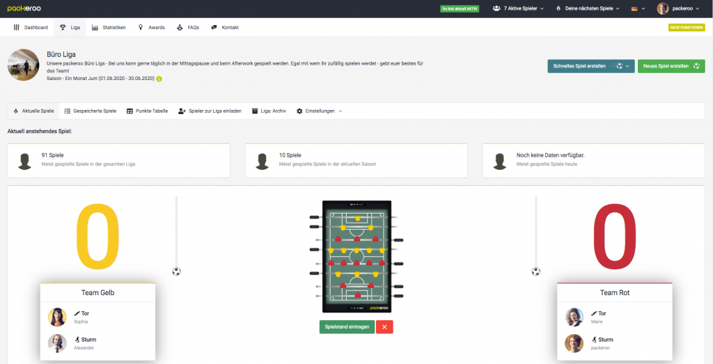 packeroo - die Tischfußball Software