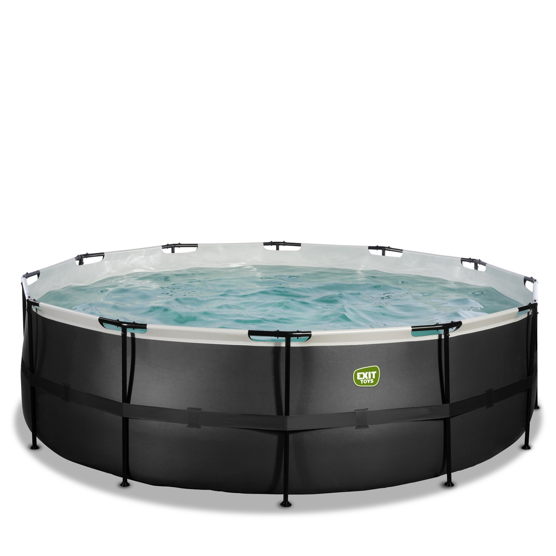 EXIT Black Leather Pool ø450x122cm mit Filterpumpe - schwarz