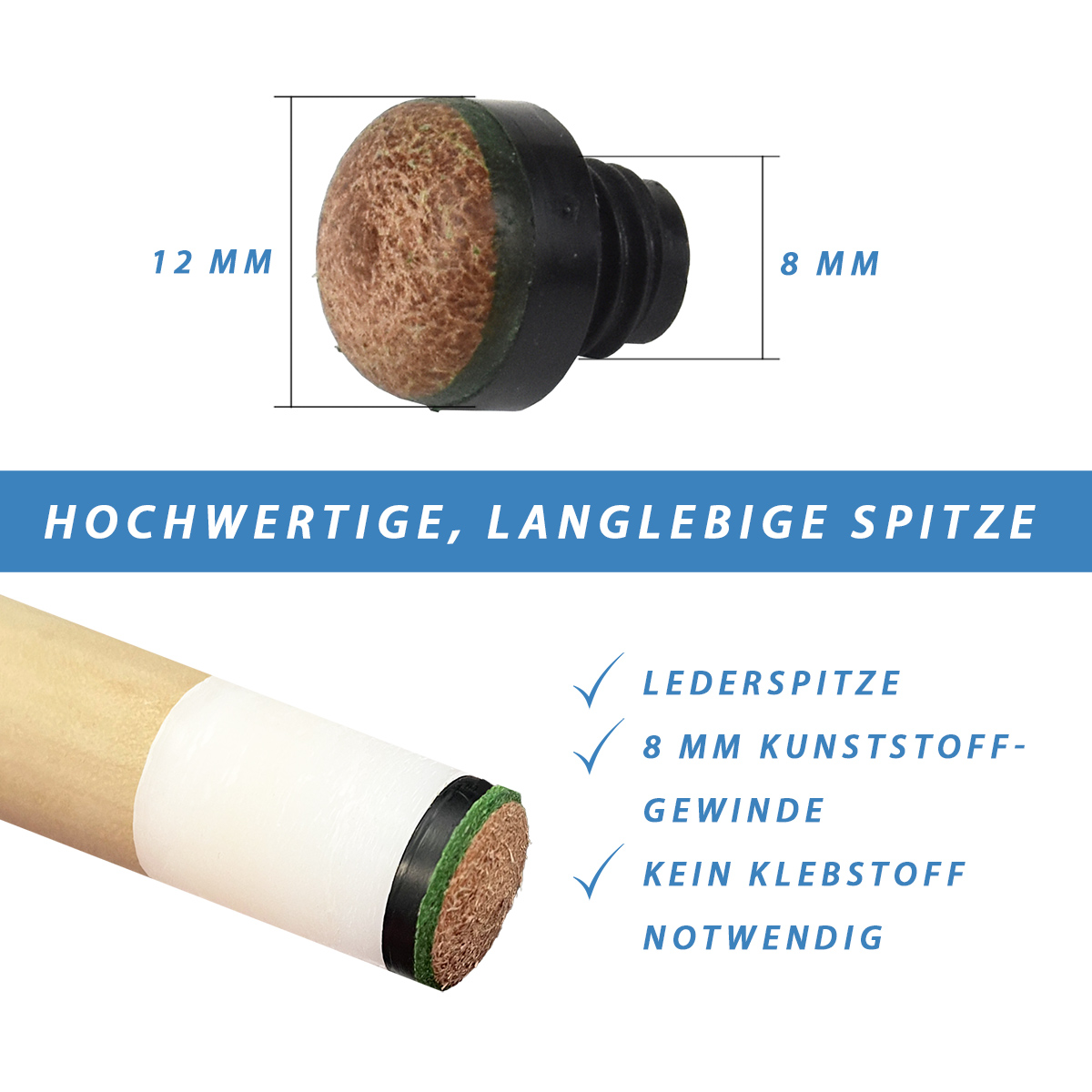 Screw-in leather 12mm (10 pcs.)