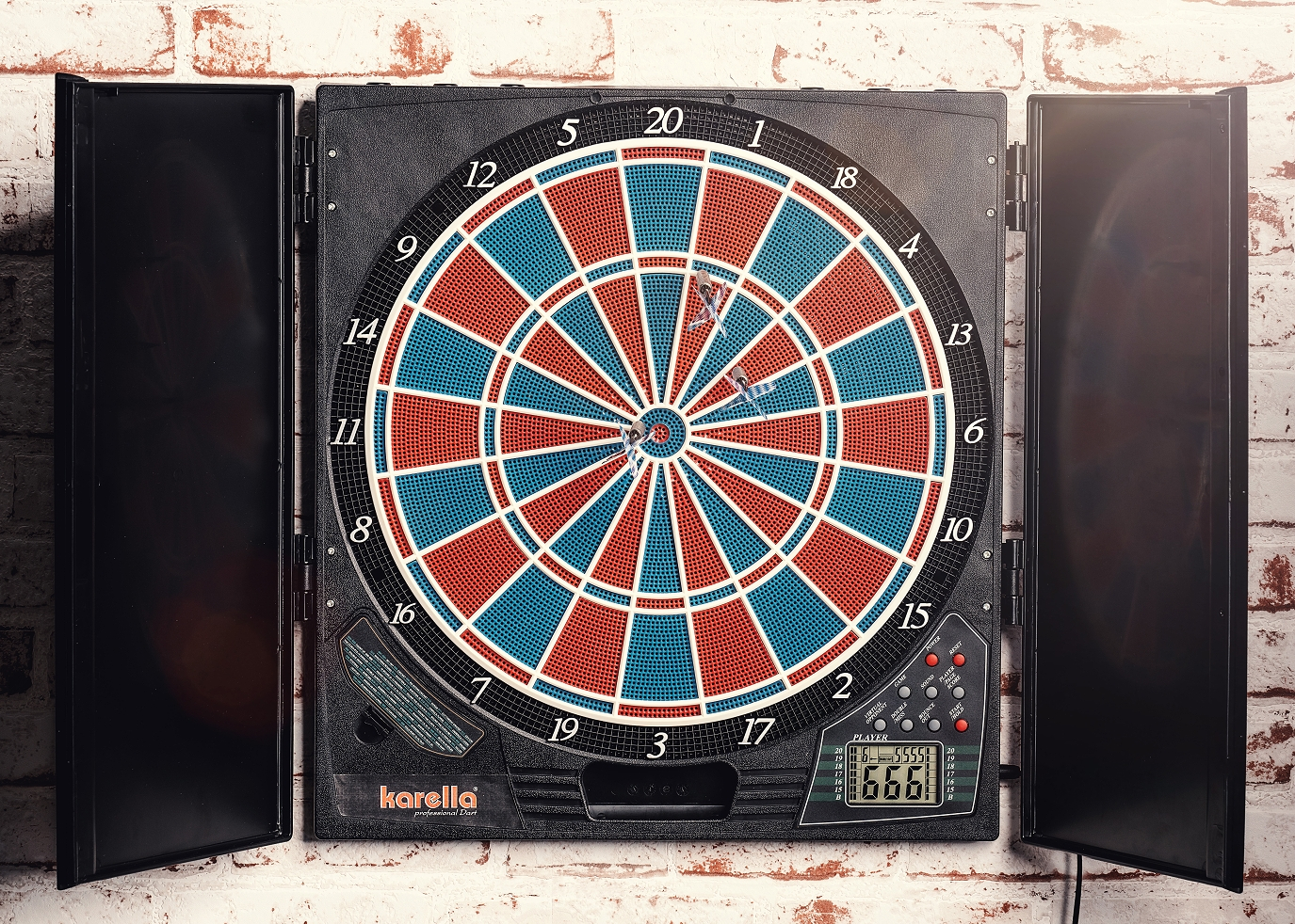 Karella CB 25 dart machine with cabinet