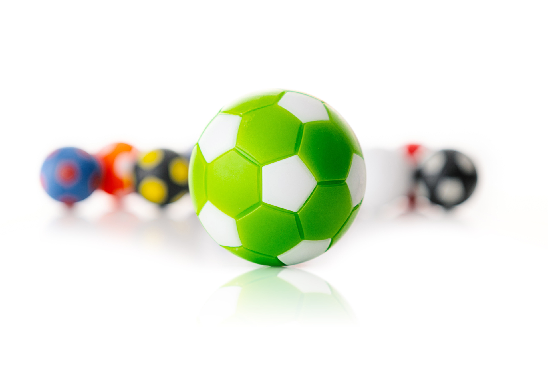 Soccer ball Winspeed by Robertson 35 mm, green / white, set with 10 pcs.