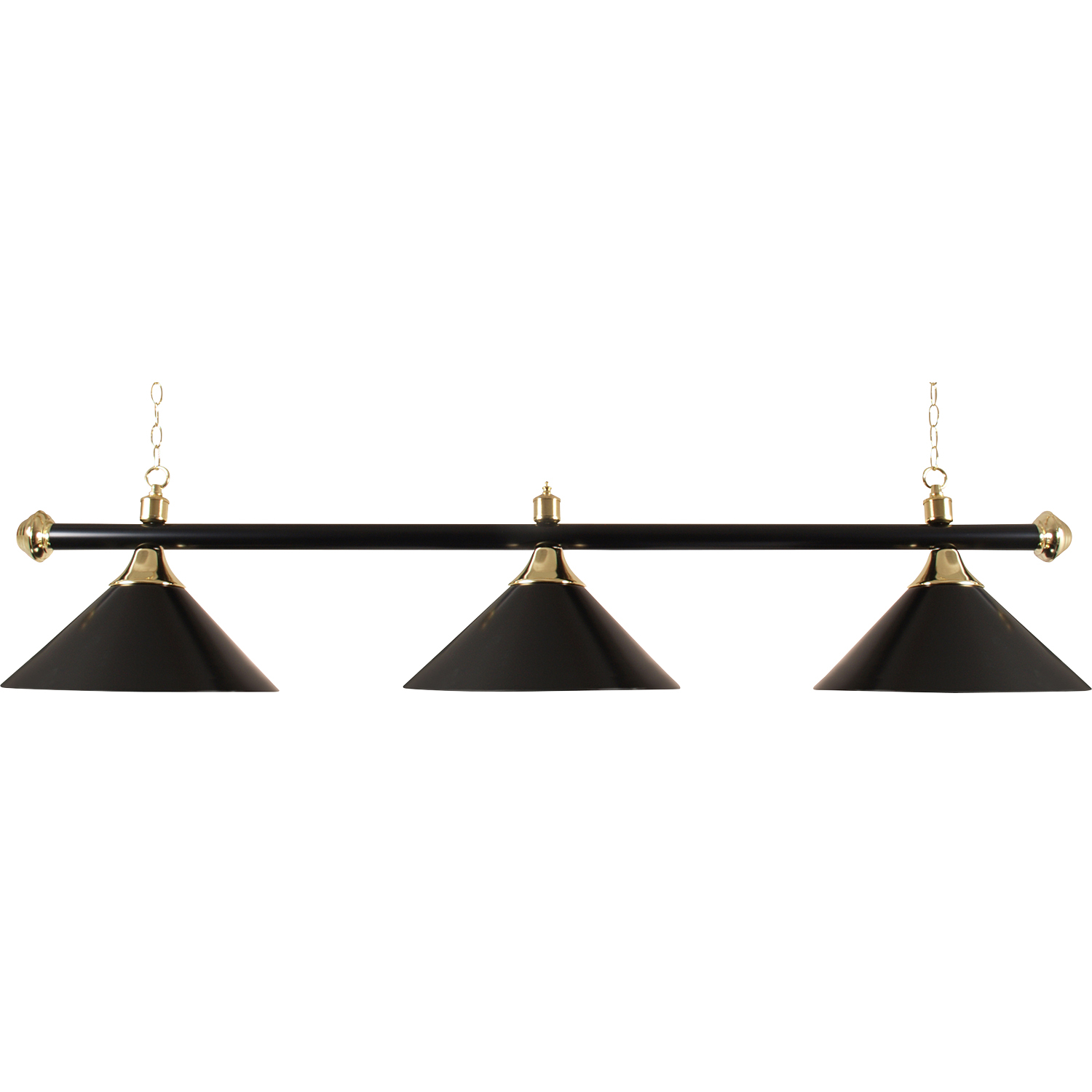 Billiard lamp pole with three shades, black