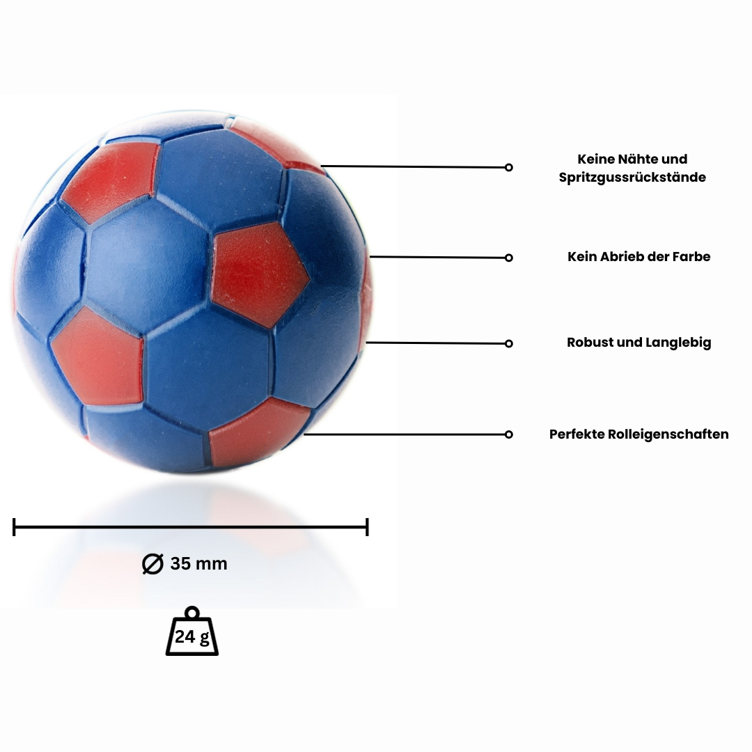 Kickerball Winspeed by Robertson 35 mm, blau / rot, Set mit 10 St.