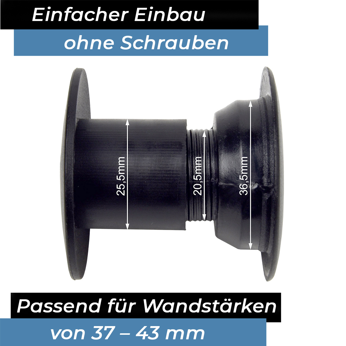 Bandito  - Kugellager Universal für 16 mm Kickerstange Seitenwände 25 - 32 mm Tischset (16 St.)