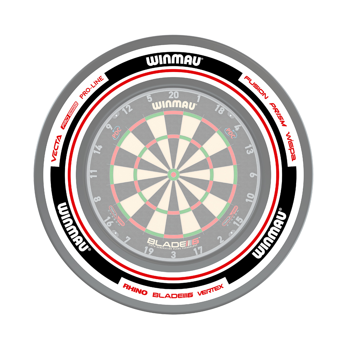 Winmau - Surround Advance white/red 