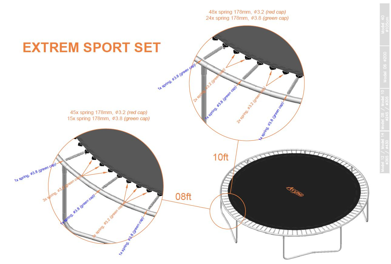 Power Springs for set 10, 24 springs 17.5cm - Extreme Sport