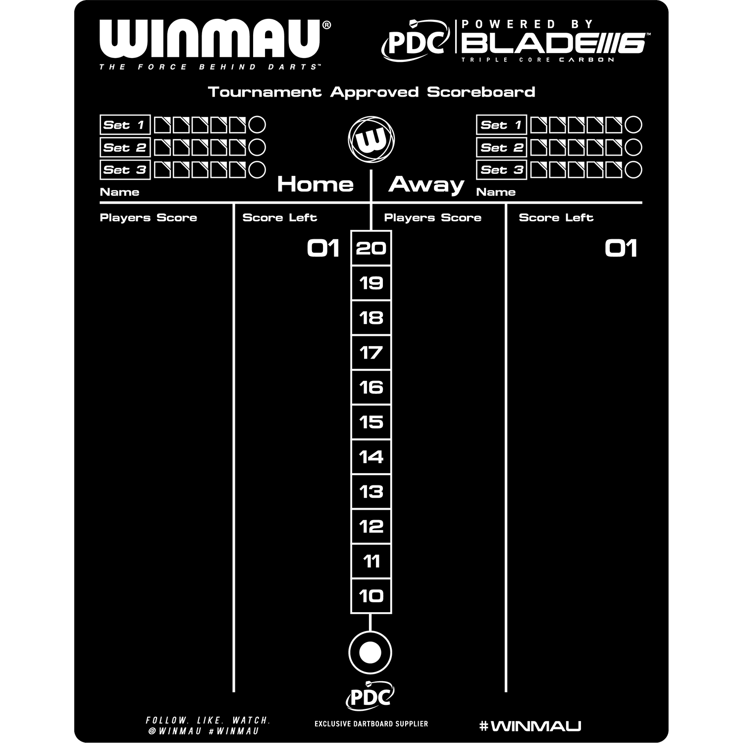 Winmau Dart Anzeigetafel