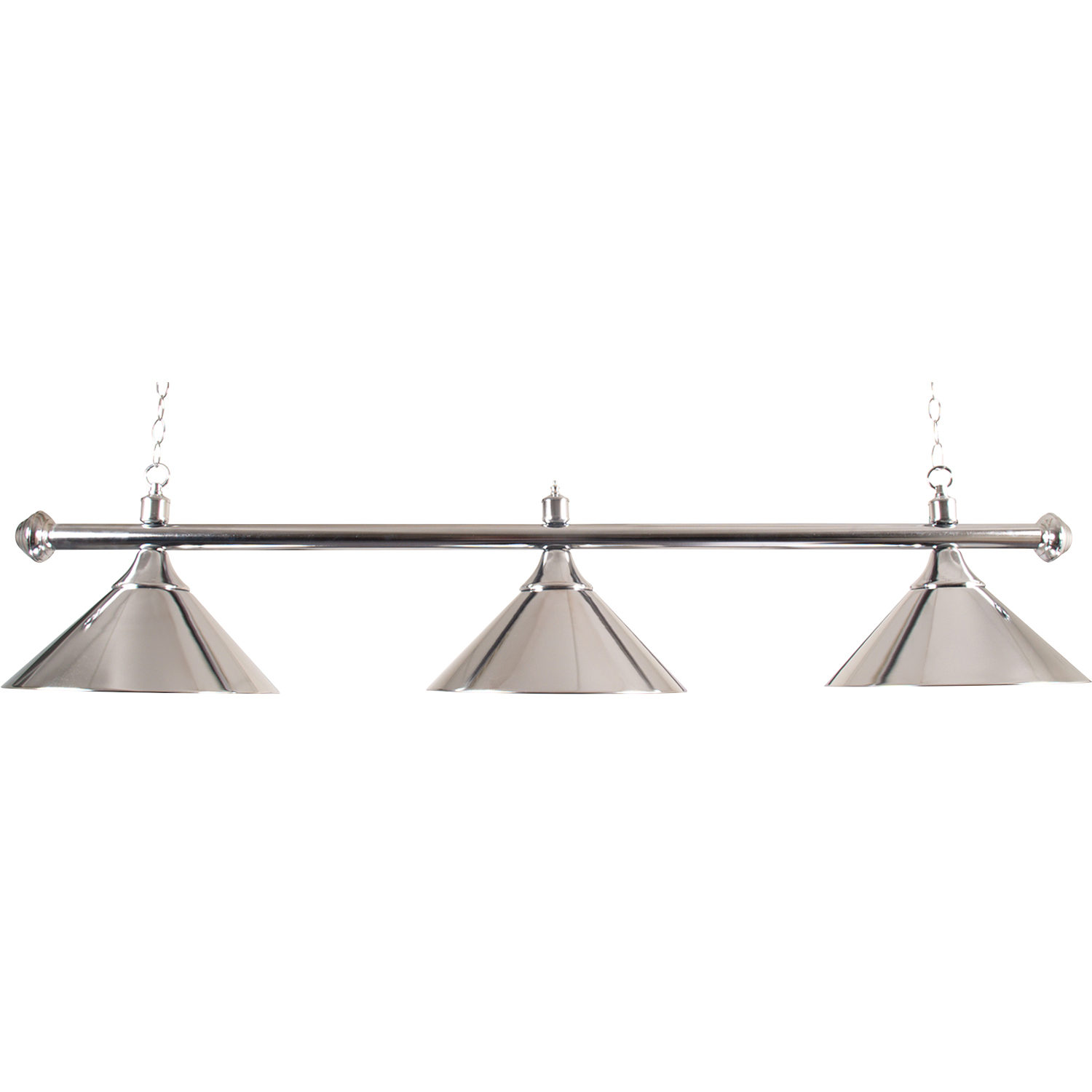 Billardlampe Pool mit drei Schirmen, Chrom