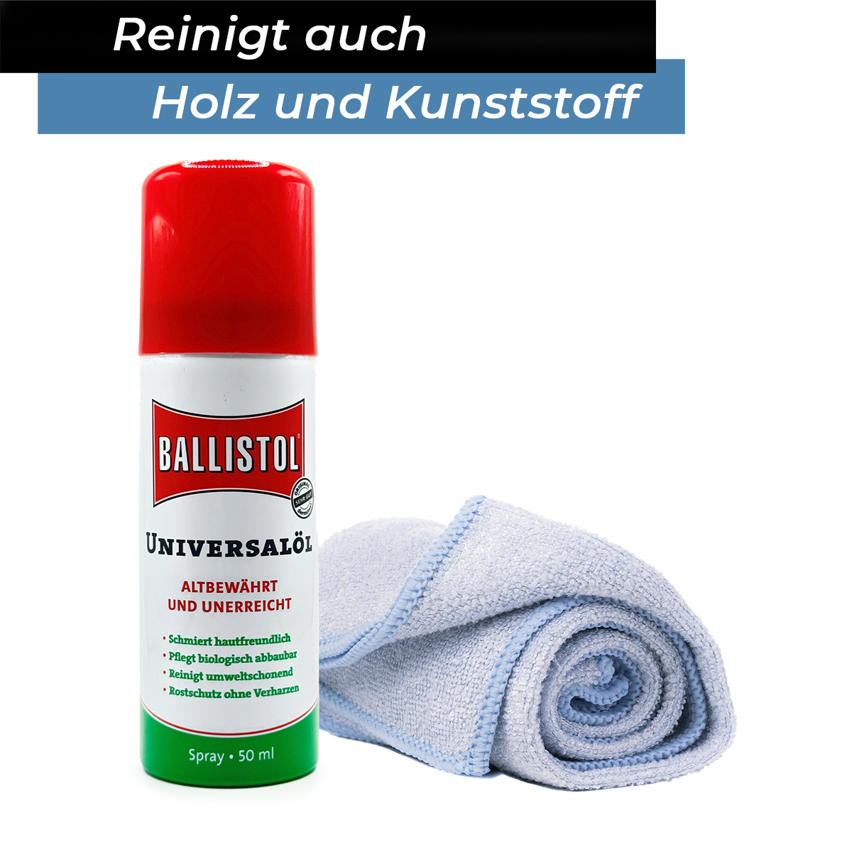 Ballistol glide spray for foosball rods incl. microfibre cloth