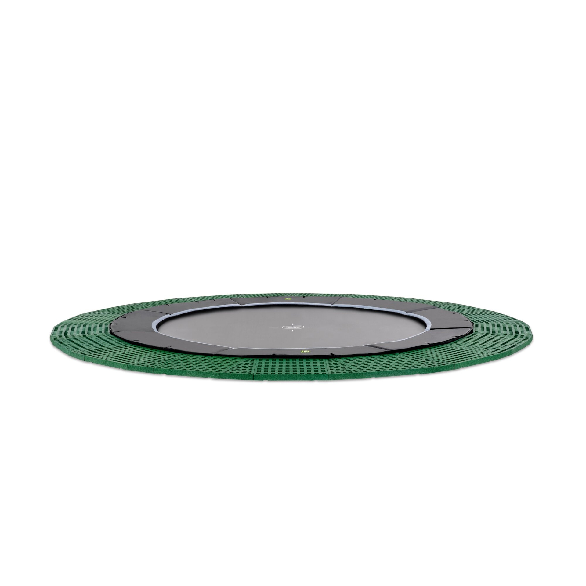 EXIT Dynamic ebenerdiges Trampolin ø366cm mit Freezone Sicherheitsplatten - schwarz