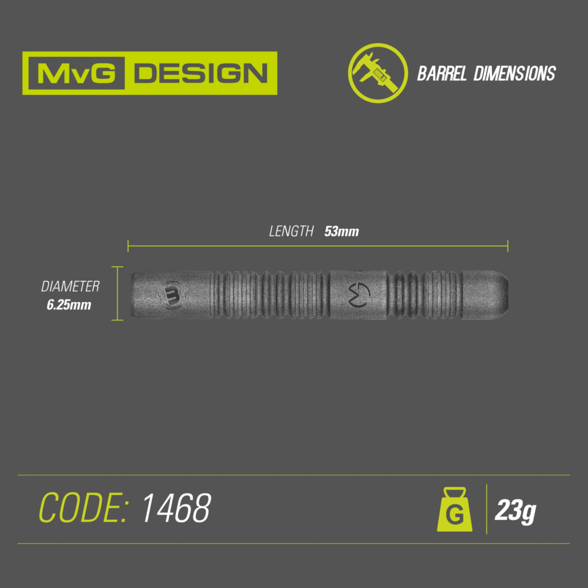 Steeldart Winmau MvG Exact 1468-23g