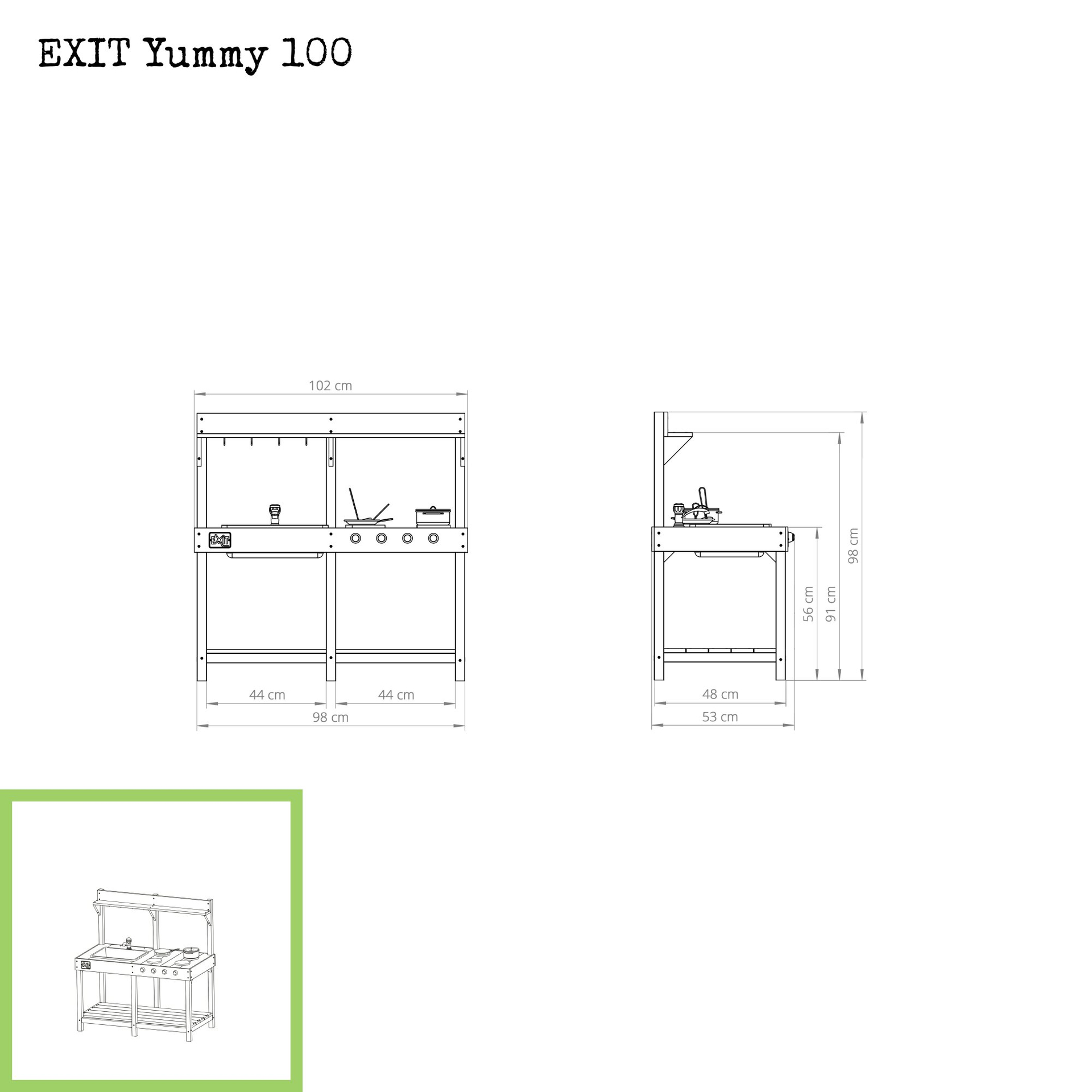 EXIT Yummy 100 wooden outdoor kitchen - natural