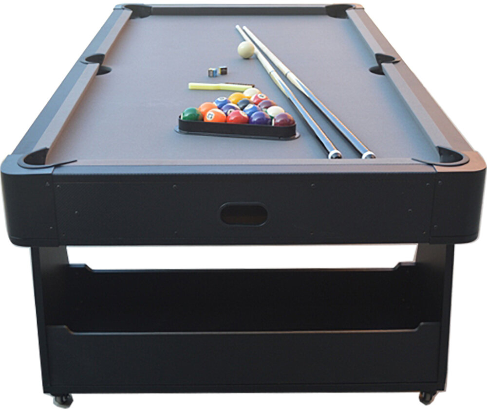 Charlsten Multi Airhockeytisch / Billardtisch Schwarz - 2-in-1 zusammenklappbar
