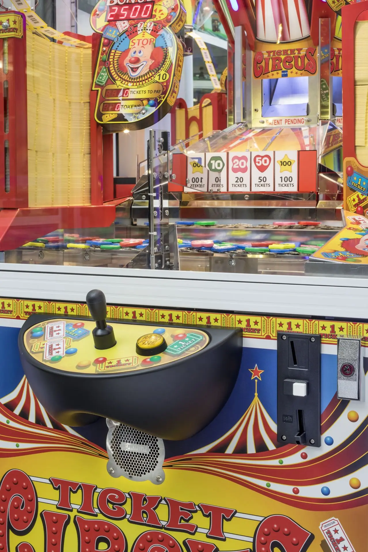 Elaut Coin Pusher Automat Ticket Zirkus 6 Player