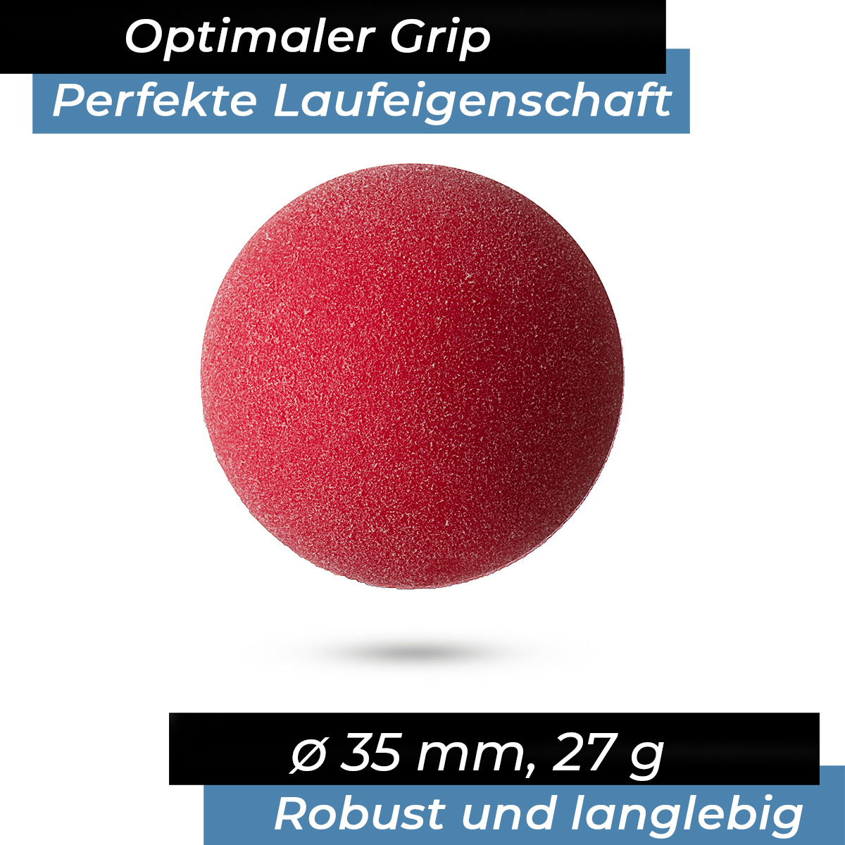 Soccer ball Bomber ROBERTSON, red, 35,1 mm, 3 pieces in a set,