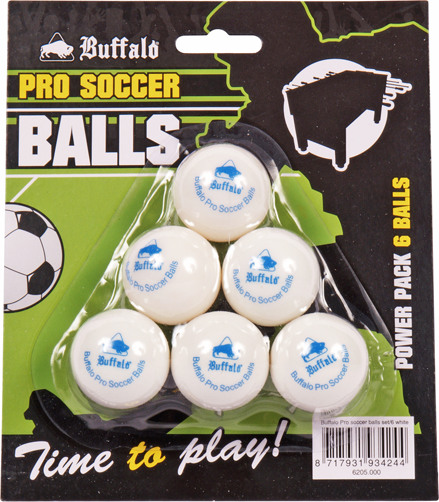 Buffalo Pro table soccer balls set of 6 white