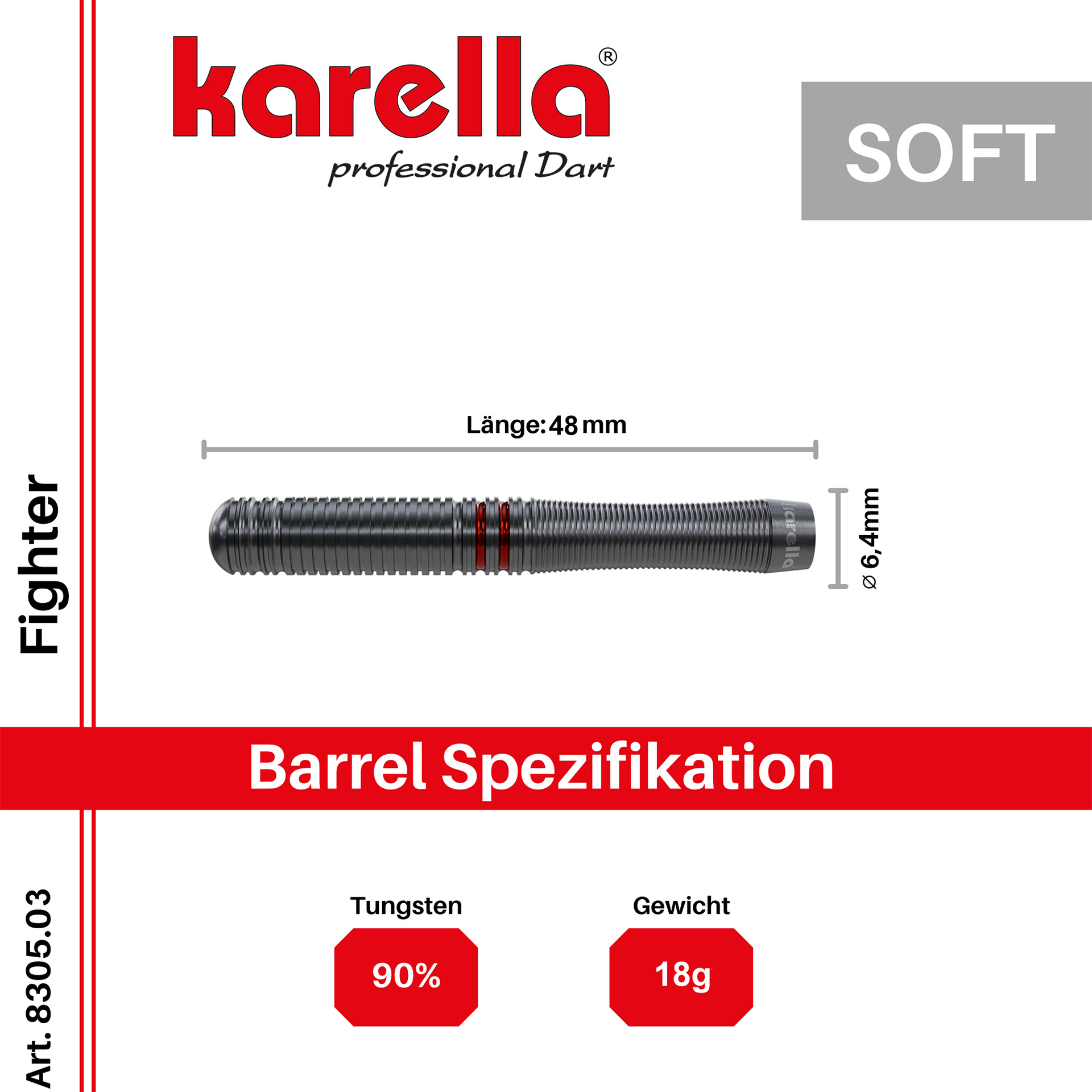 Karella - Softdart Fighter 90% Tungsten 18 gr.