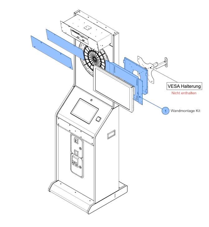 Monitor Wandmontage Kit für Dartautomat HB10, inkl. Blende (ohne Wandhalterung)