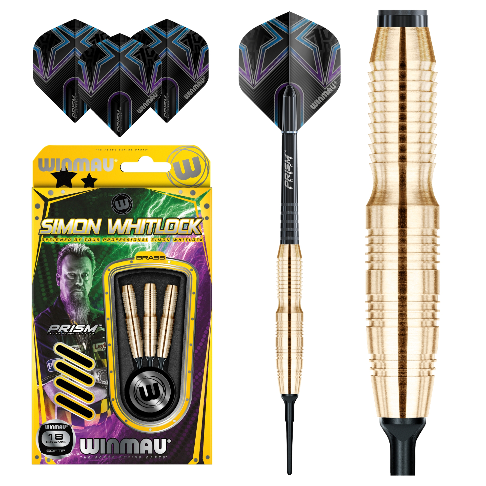 Winmau Soft Darts - Simon Whitlock Brass 18g