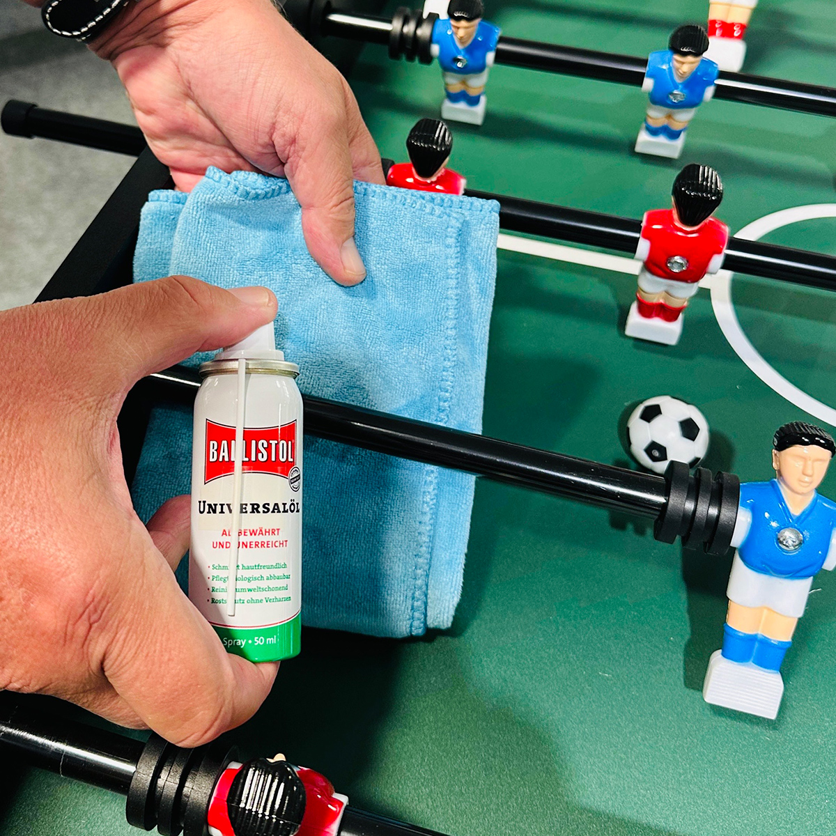 Ballistol glide spray for foosball rods incl. microfibre cloth