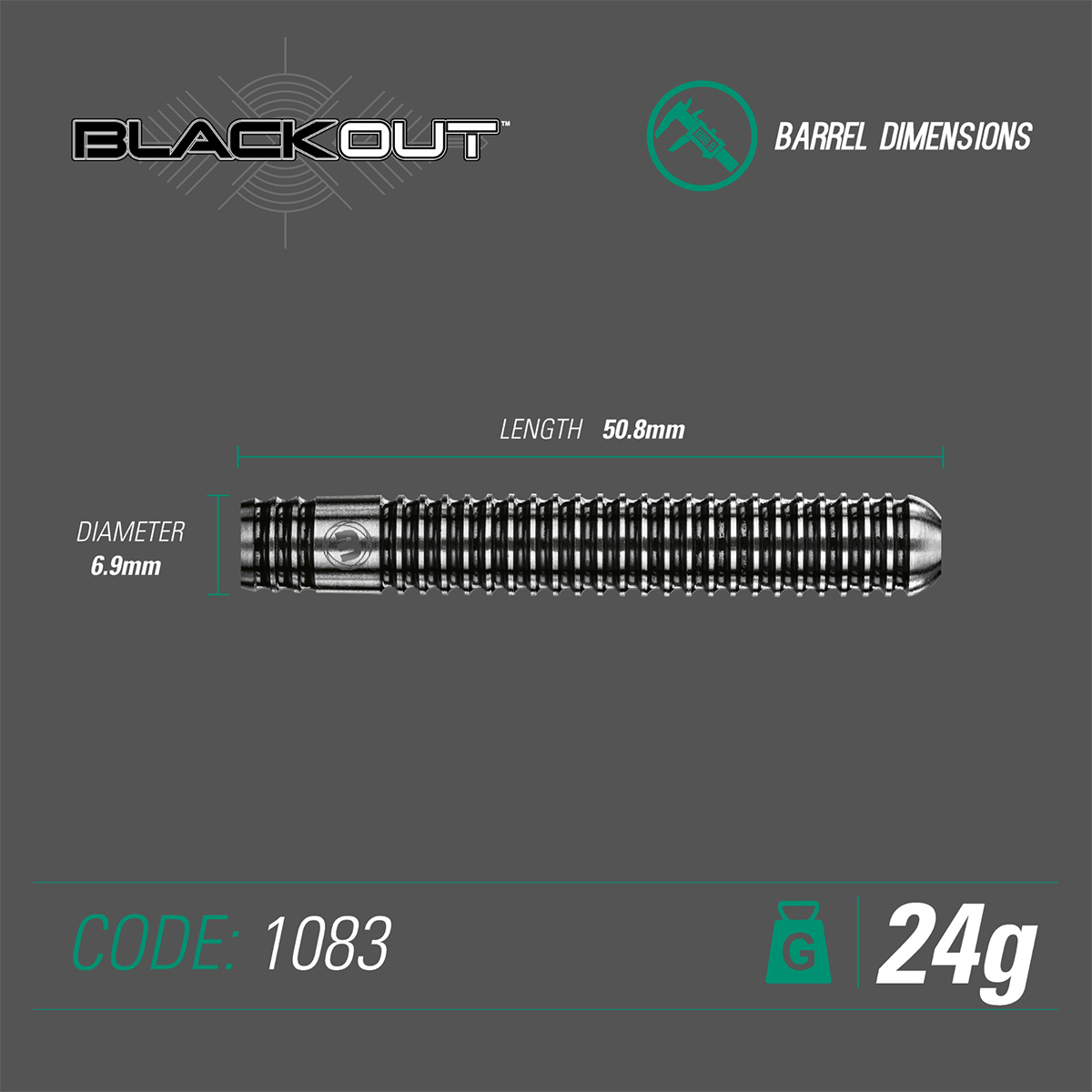 Winmau Blackout Steeldart 24 gr 
