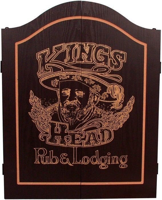 Dart-Cabinet Kings Head - Schwarz/gold