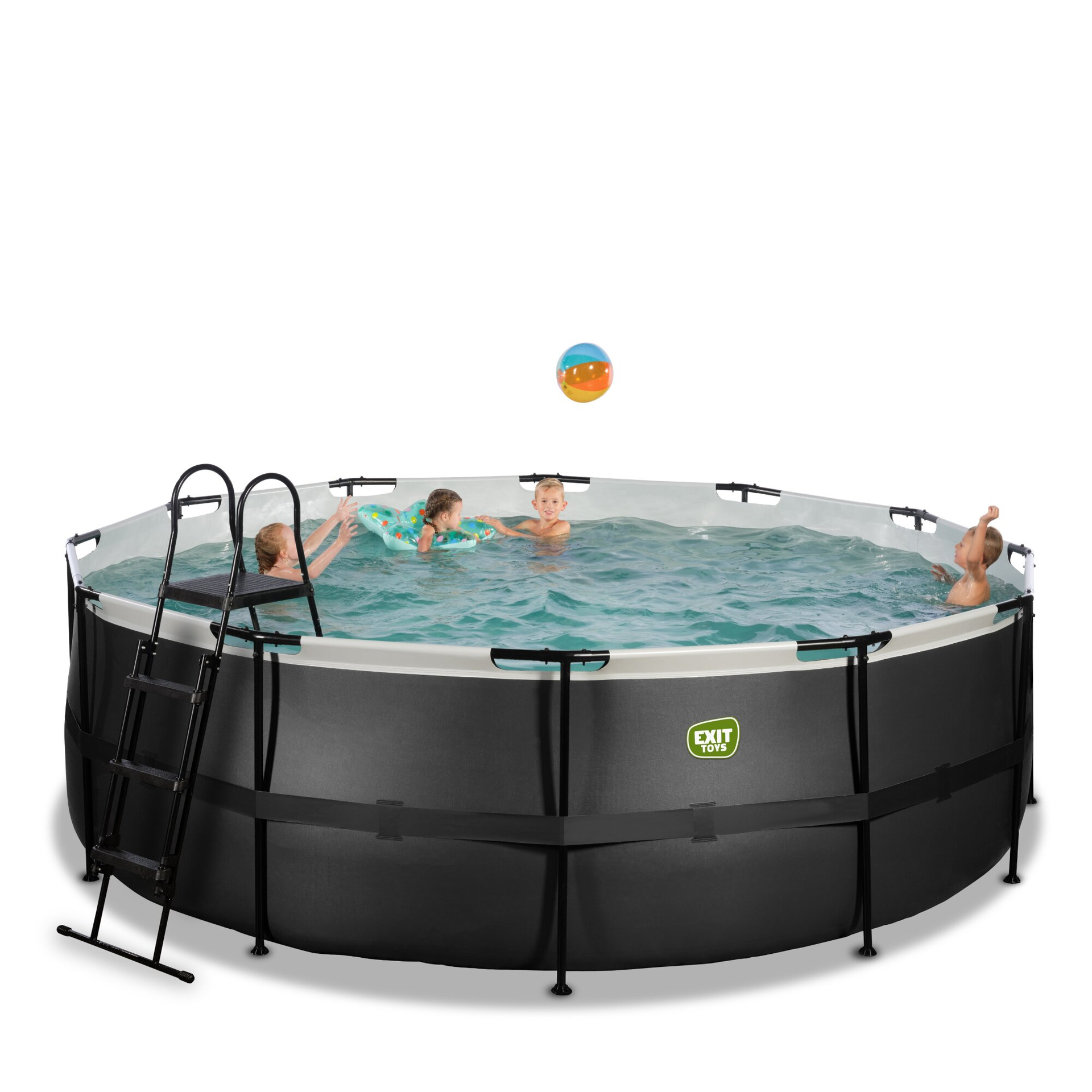 EXIT Black Leather Pool ø427x122cm mit Sandfilterpumpe - schwarz
