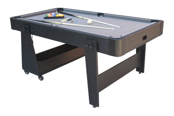 Charlsten Multi Airhockeytisch / Billardtisch Schwarz - 2-in-1 zusammenklappbar
