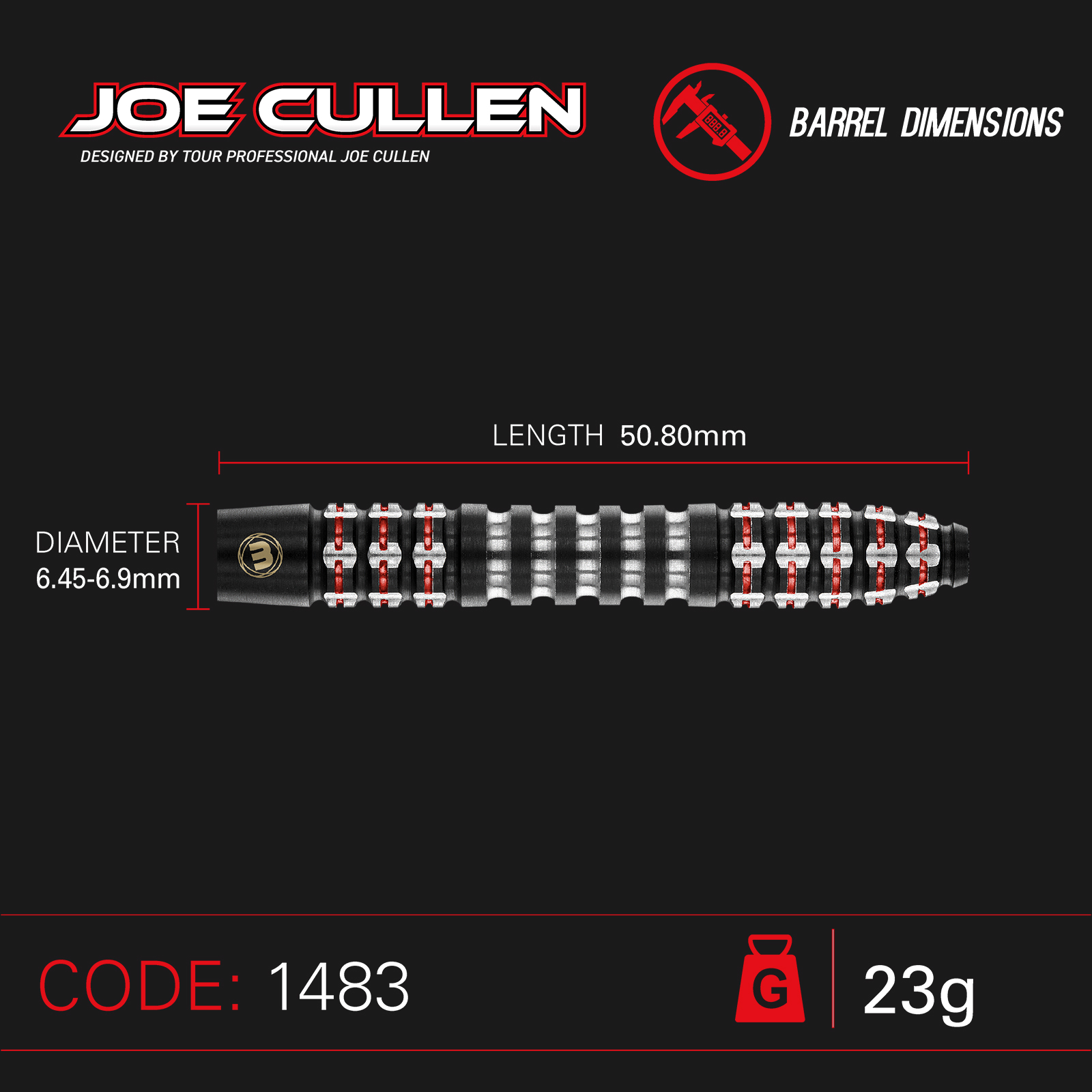Steeldart Winmau Joe Cullen Ignition 1483-23g