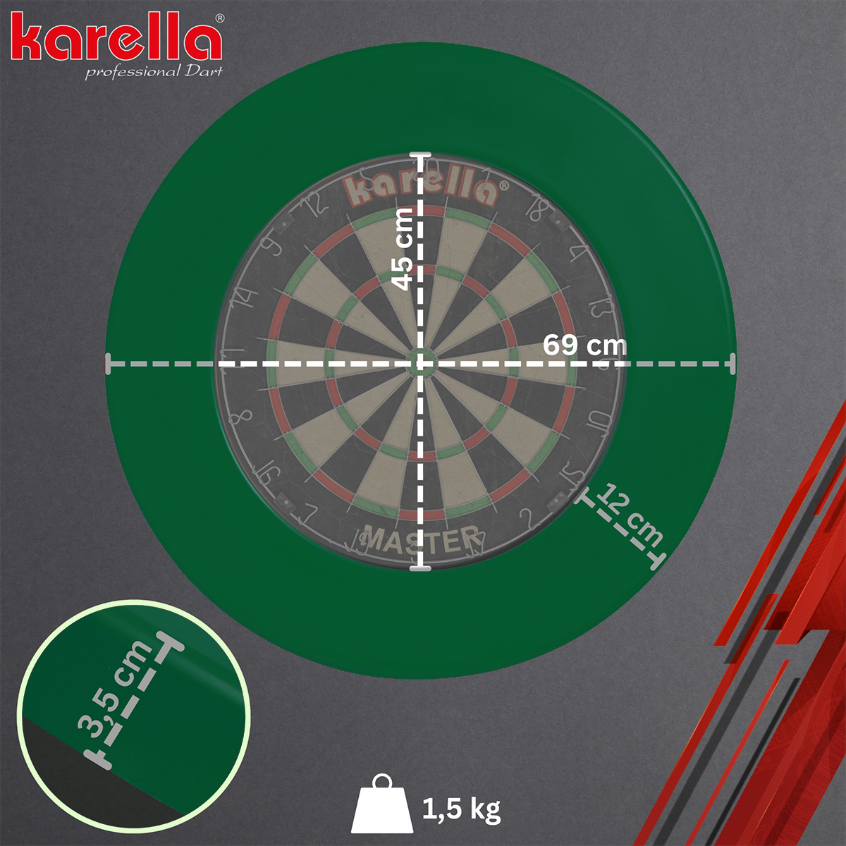 Karella Dartboard Catchring - Green