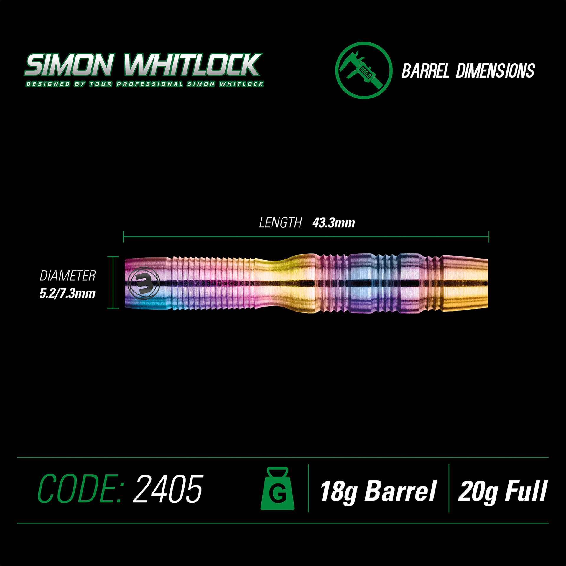 Winmau Soft Darts - Simon Whitlock Urban Grip 20g