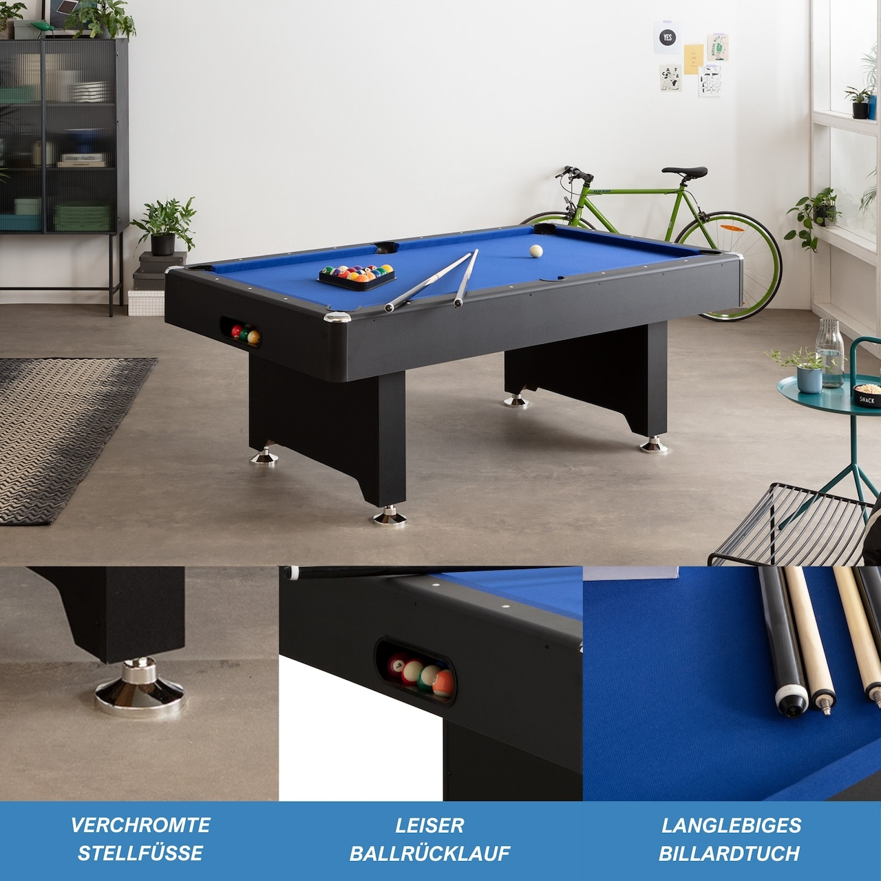Billardtisch BlackStar inklusive Zubehör