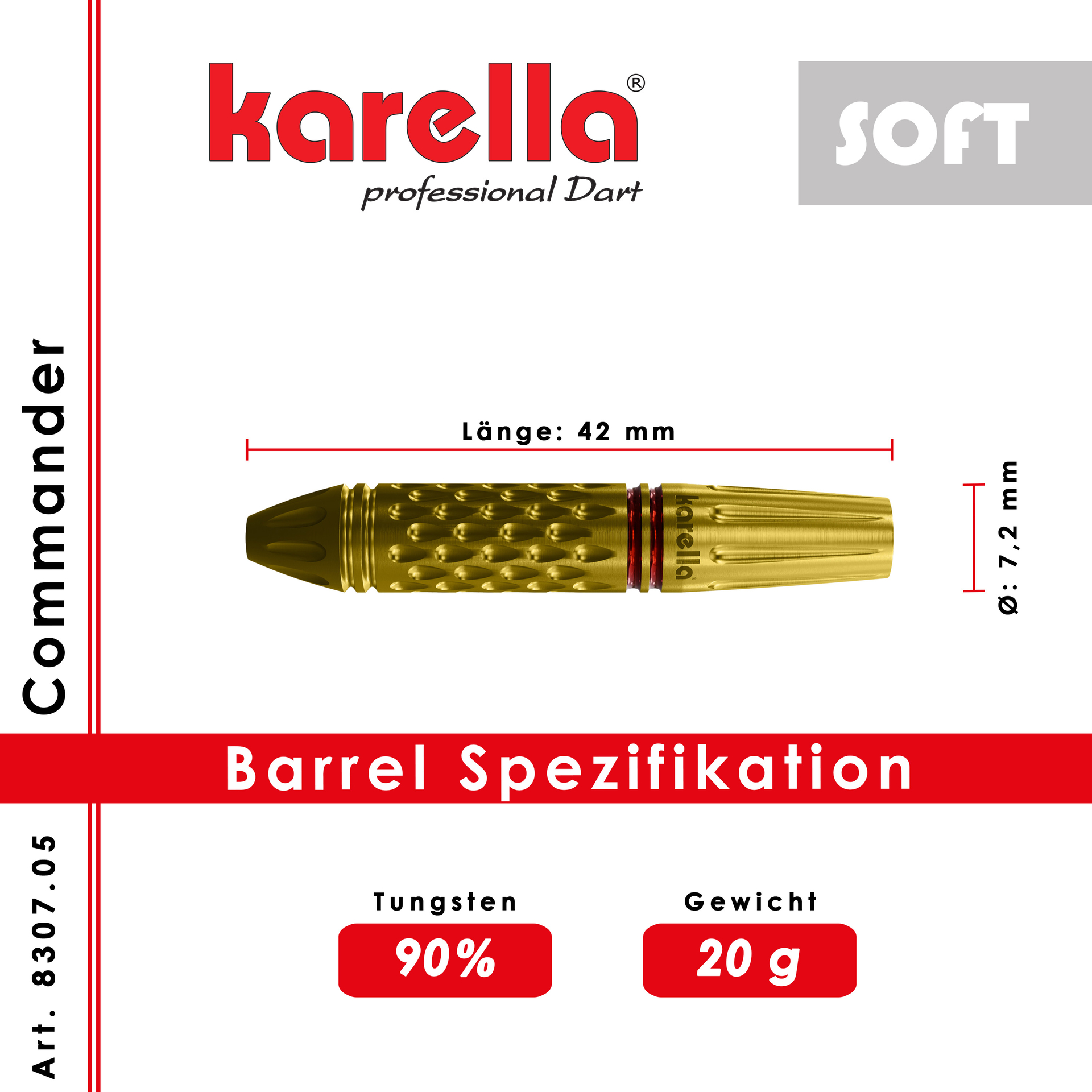 Karella - Softdart Commander 90% Tungsten 20 gr.