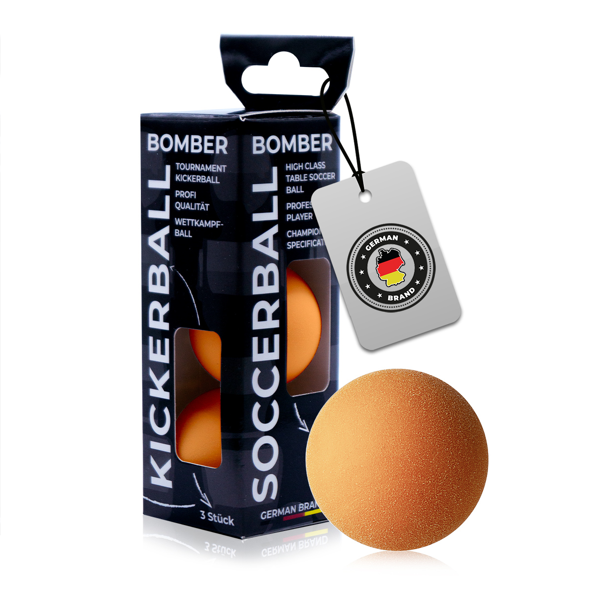 Kickerball Bomber ROBERTSON, orange, 35,1 mm, 3 Stück im Set,