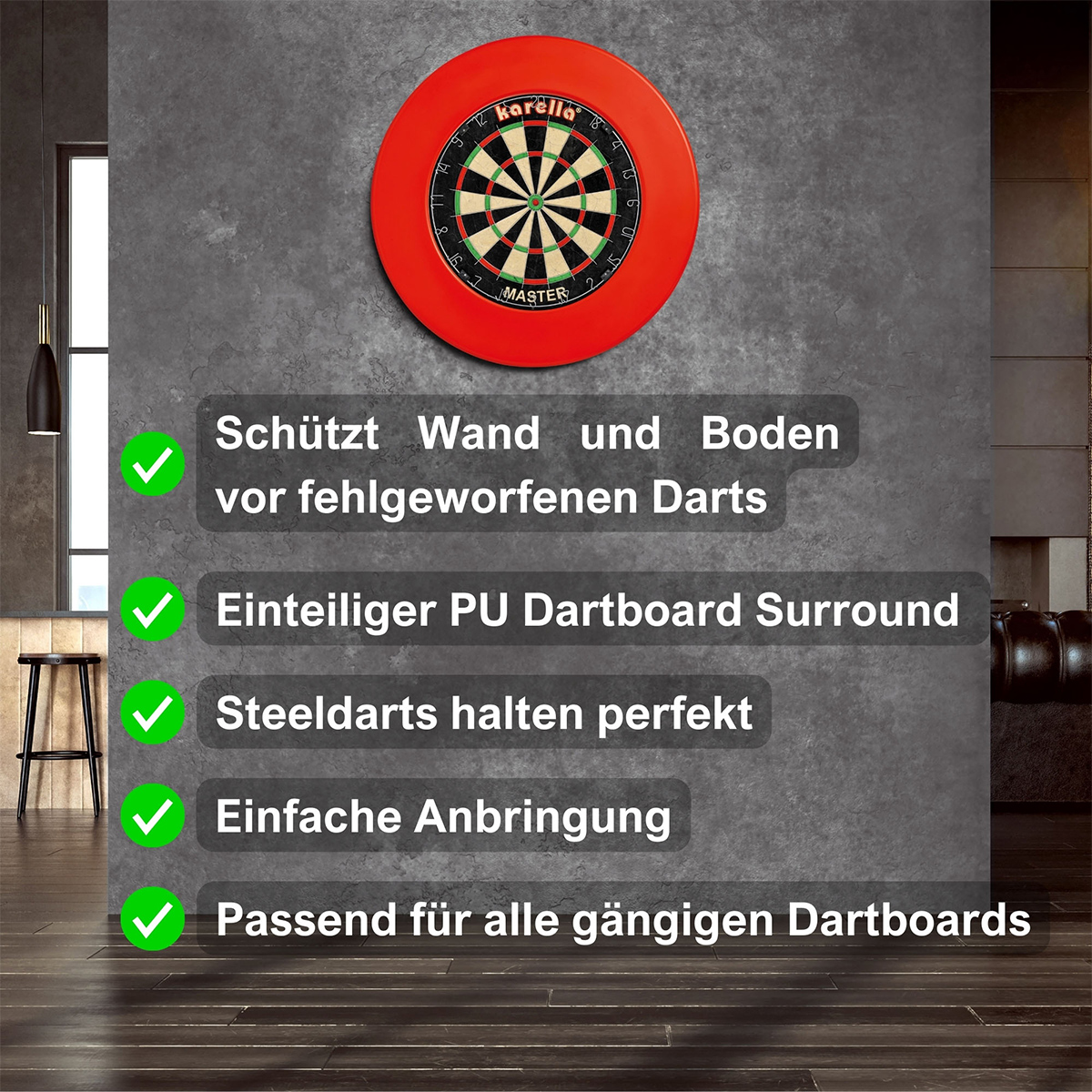 Karella Dartboard Catchring - Rot