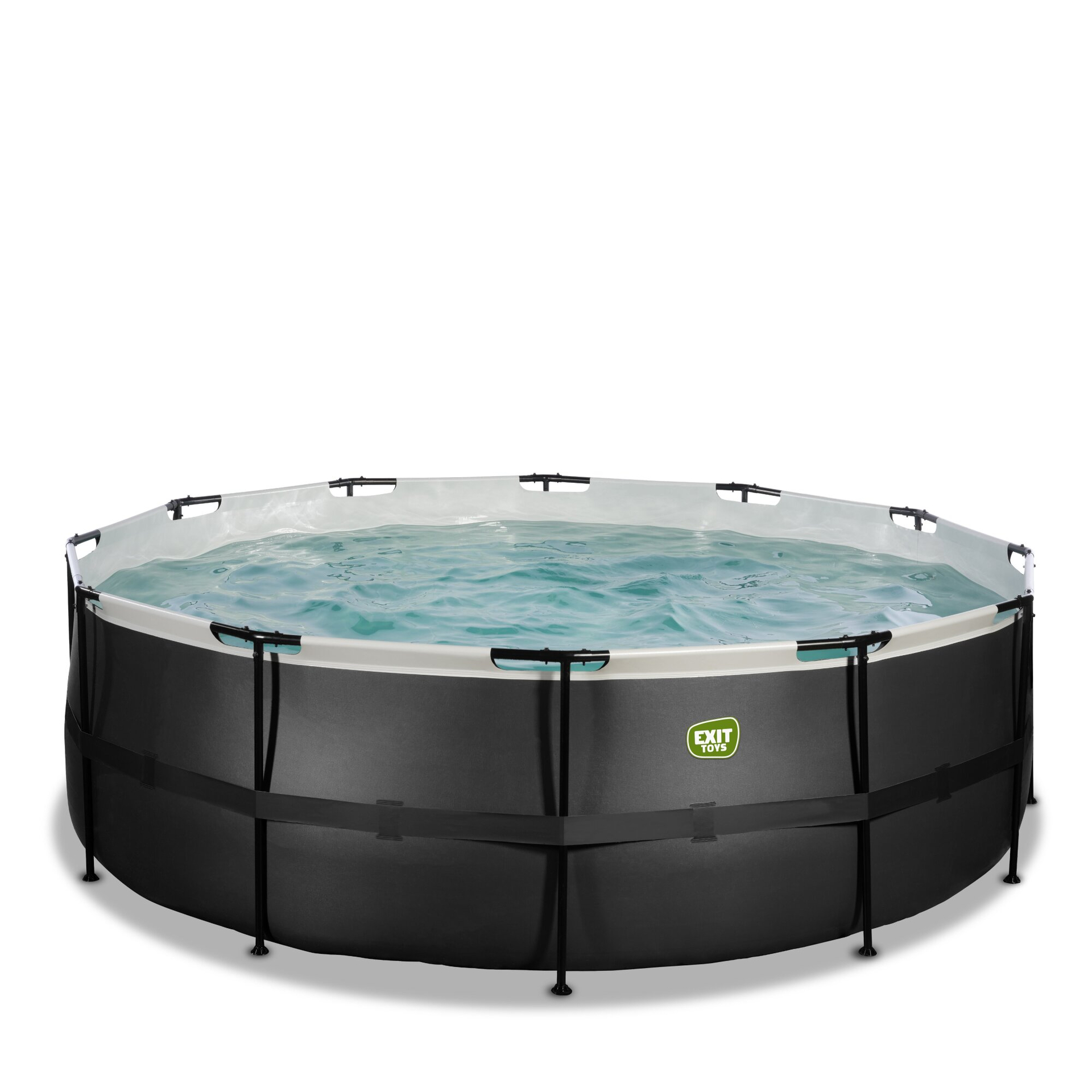 EXIT Black Leather Pool ø427x122cm mit Sandfilterpumpe - schwarz