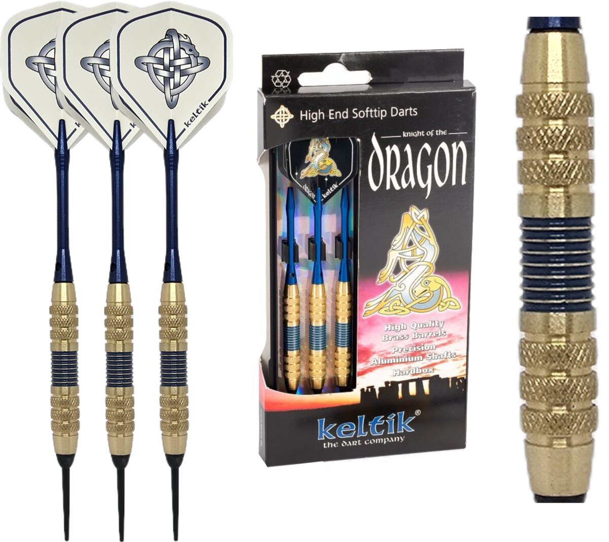 Softdart Soft Dart Pfeile Keltik Dragon Blue 16 g