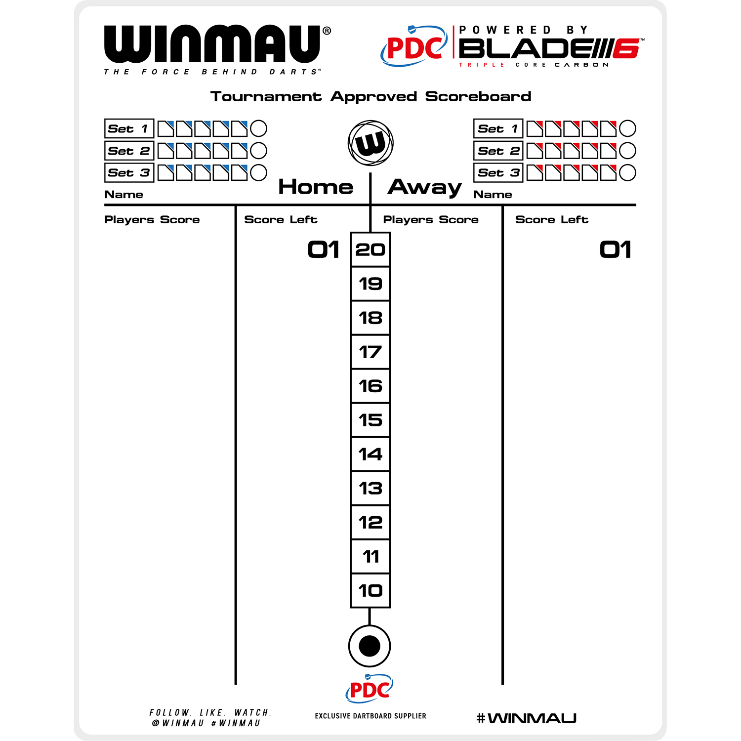 Winmau Dart Anzeigetafel