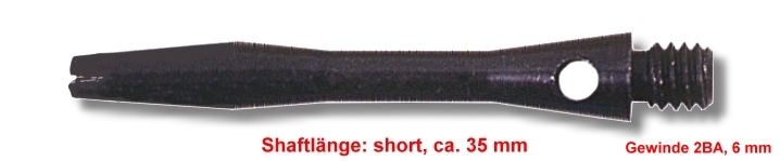 Shaft Alu short, ca. 35 mm, schwarz