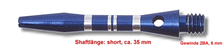 Shaft Alu Stripe short ,ca 35 mm, blau