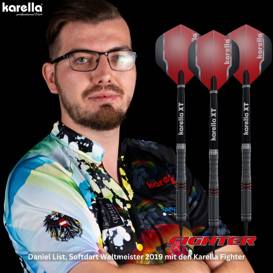 Softdart Karella Fighter, schwarz, 90% Tungsten, 20 g oder 18 g