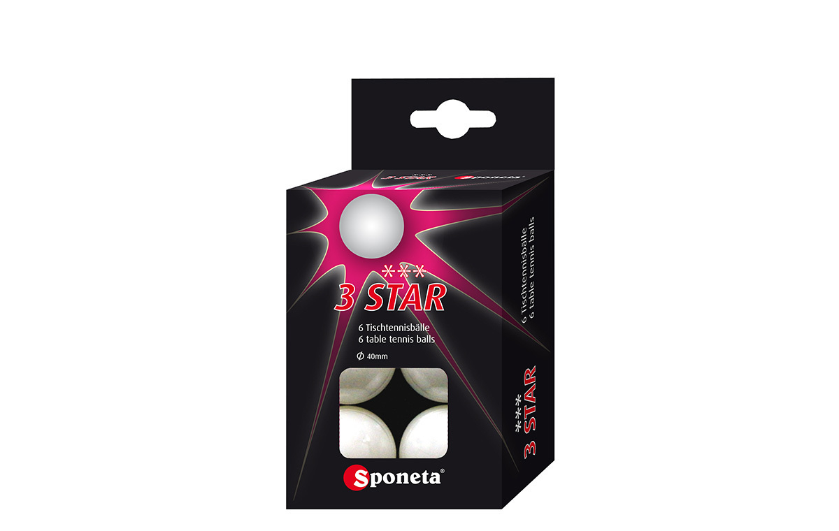 Sponeta Tischtennisbälle Set - 6 x 3 STAR***
