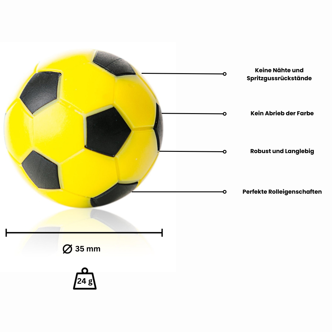 Kickerball Winspeed by Robertson 35 mm, yellow / black, set with 10 pcs.