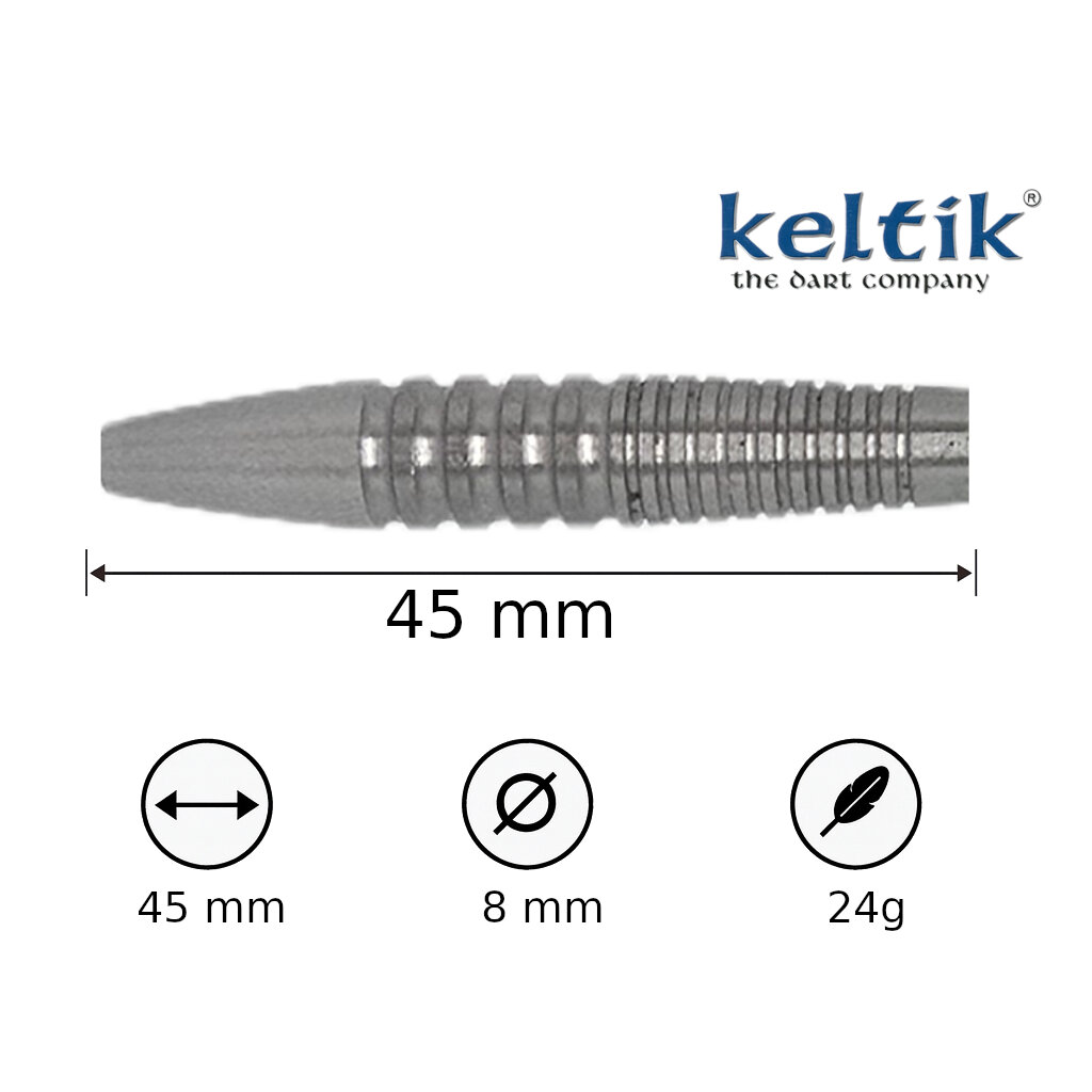 Steeldart Steel Dart Pfeile Keltik Ardan 24g Silver - 90% Tungsten