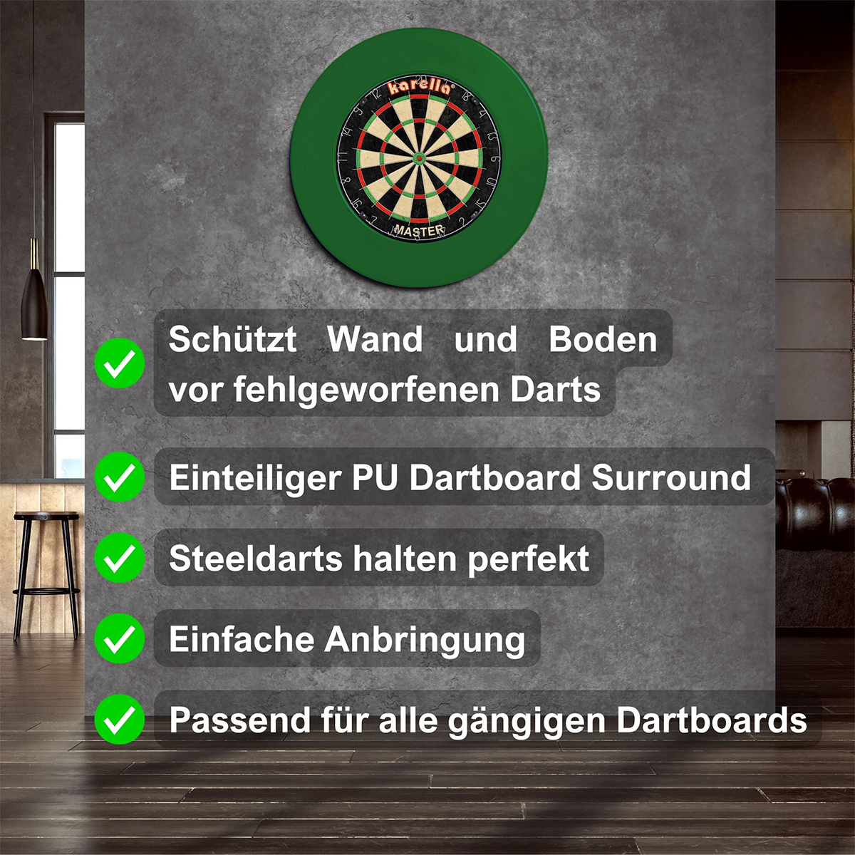 Karella Dartboard Catchring - Green