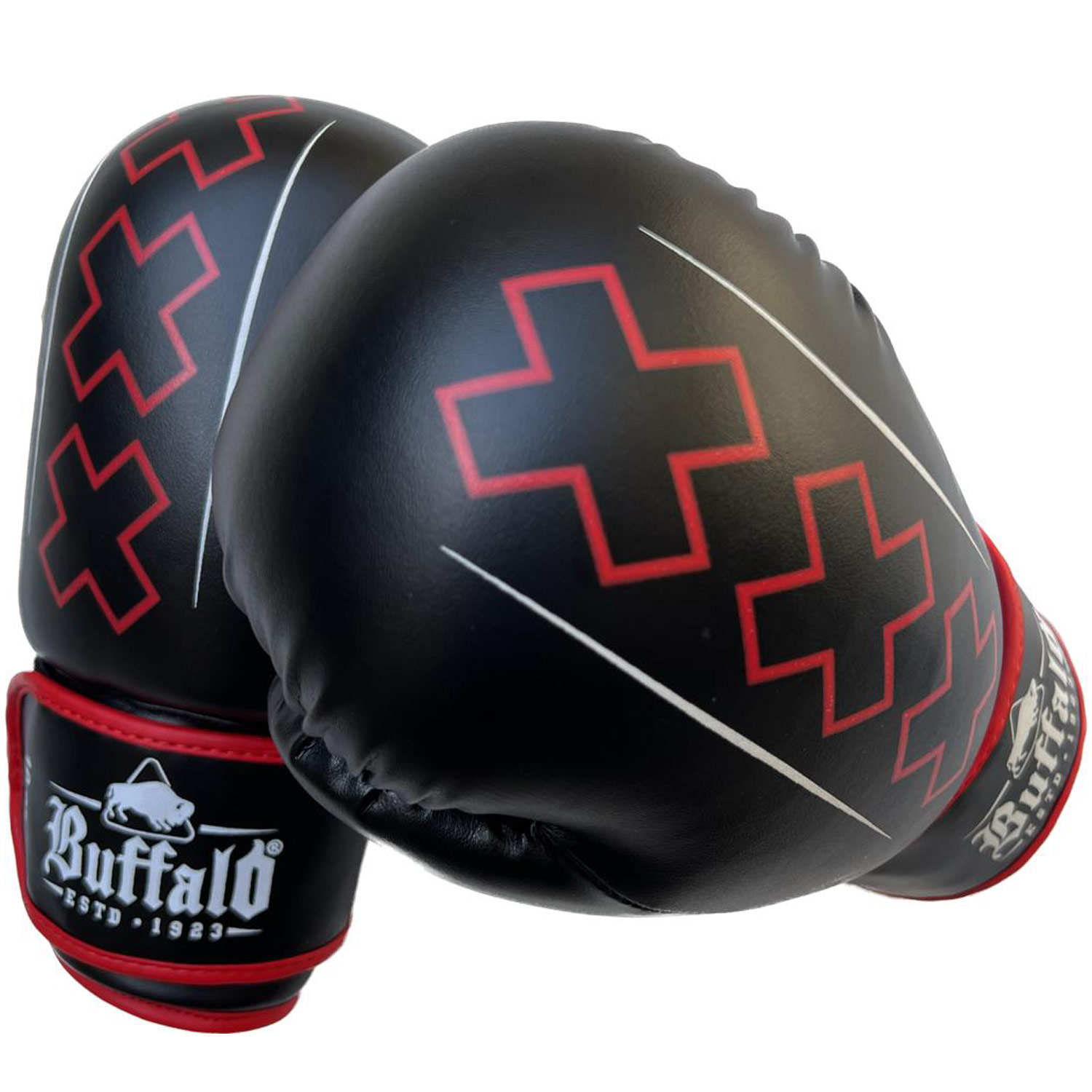 Buffalo Winner boxing gloves black with red 12oz