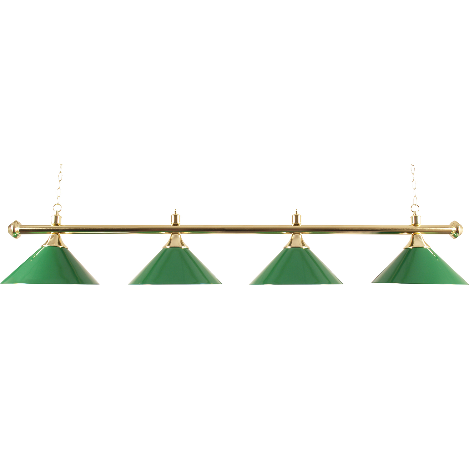 Billardlampe mit vier Schirmen Messing/Grün