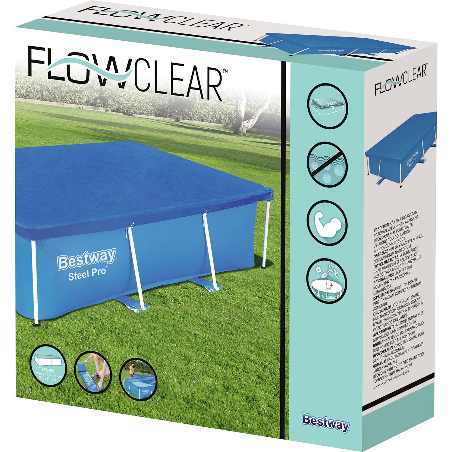 Bestway Steel pool cover 259 x 170 cm