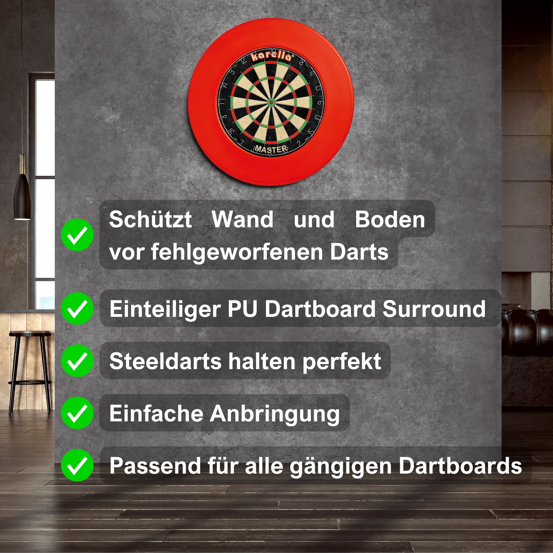 Karella Dartboard Catchring - Rot